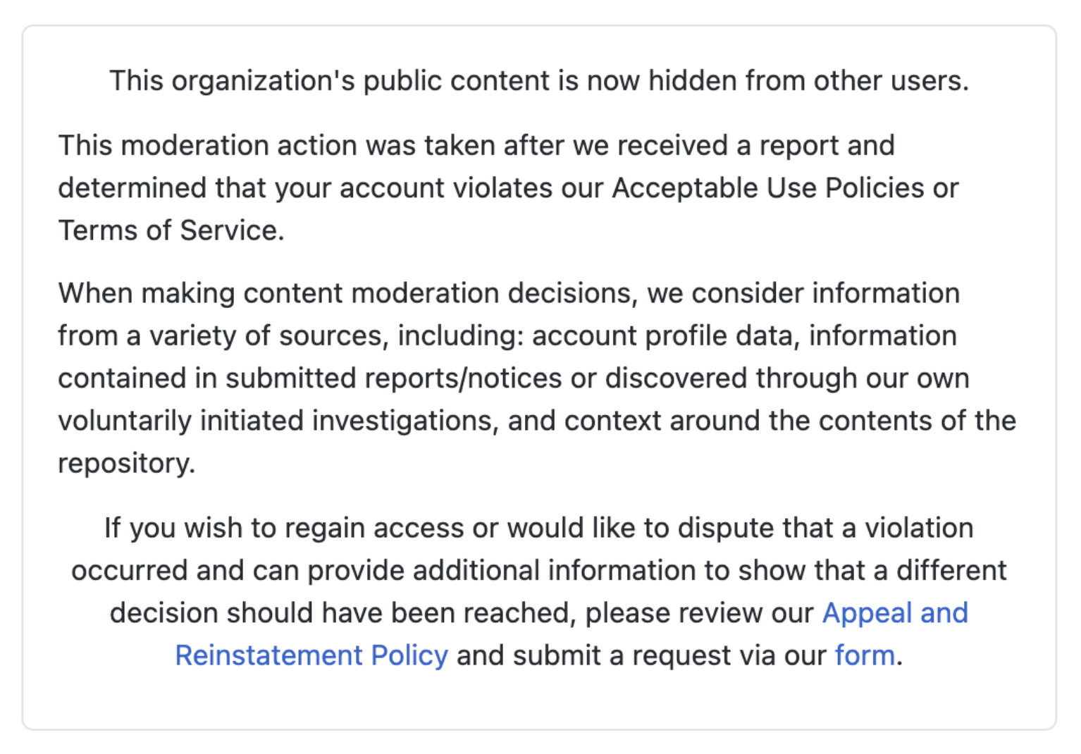 Message from github message from github